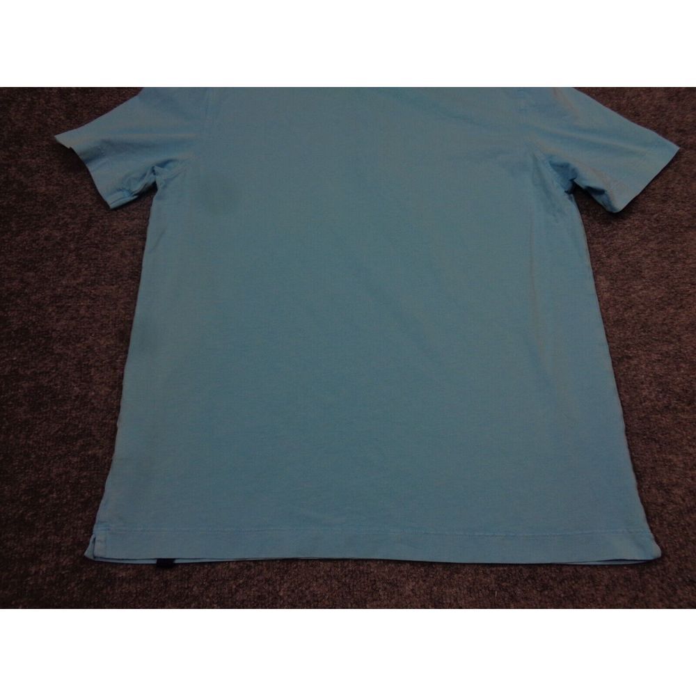 Drumohr Polo Shirt Mens M Blue Pique Knit Cotton Short Sleeve - Picture 6 of 11
